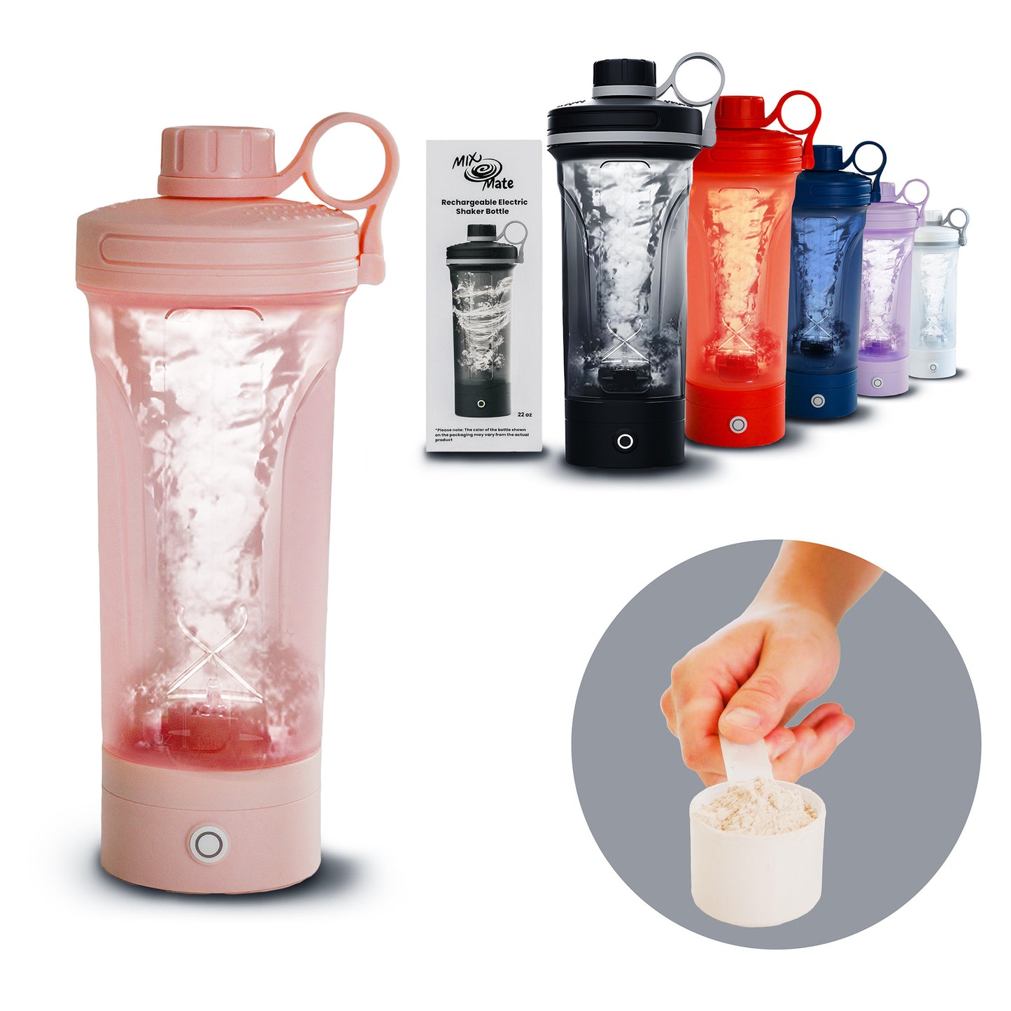 MixMate Electric Protein Shaker Bottle – USB C Rechargeable, Leak‑Proof Mixing