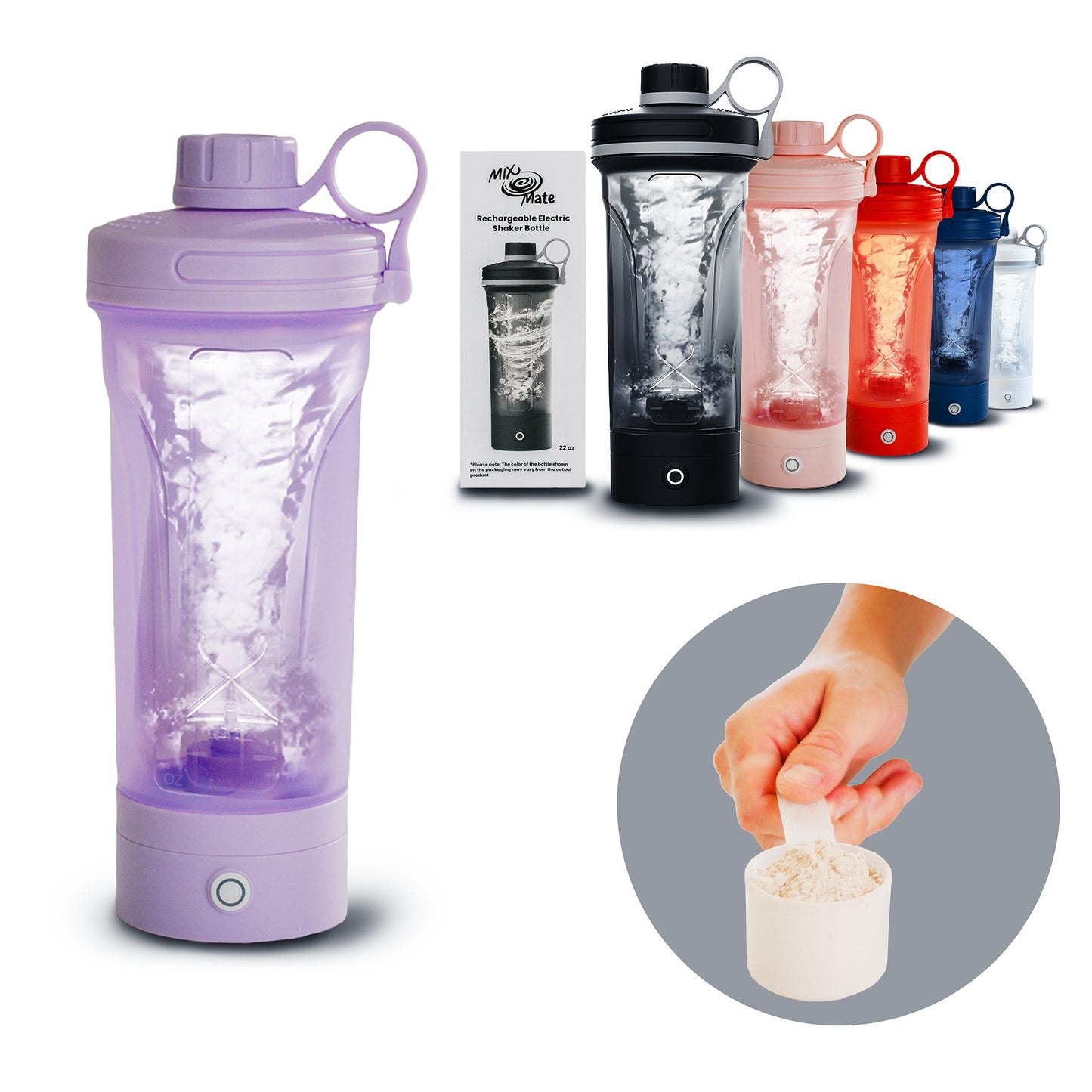 MixMate Electric Protein Shaker Bottle – USB C Rechargeable, Leak‑Proof Mixing