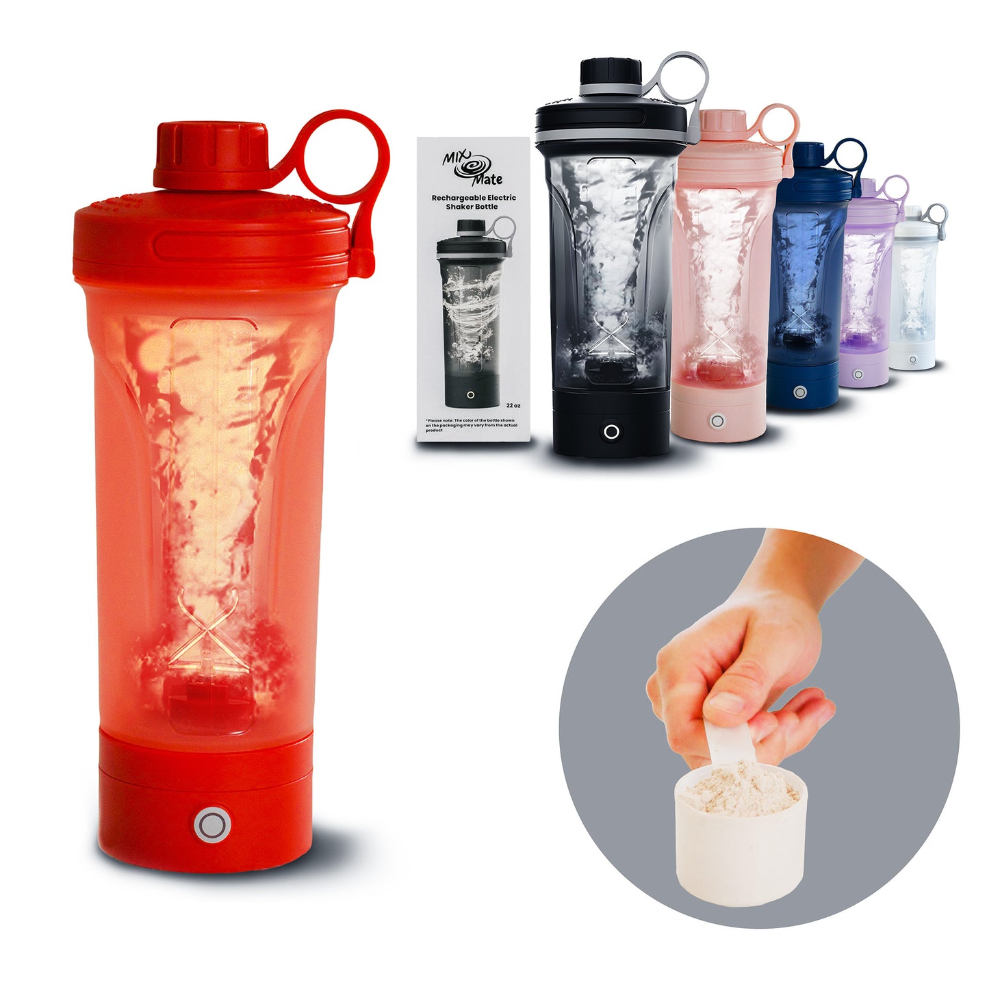 MixMate Electric Protein Shaker Bottle – USB C Rechargeable, Leak‑Proof Mixing